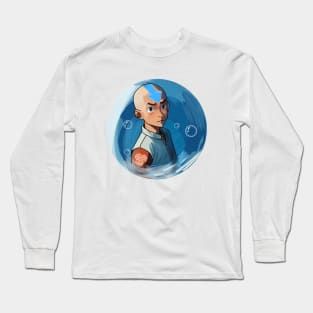 Aang - Avatar Airbender Blue Japanese Katara Long Sleeve T-Shirt